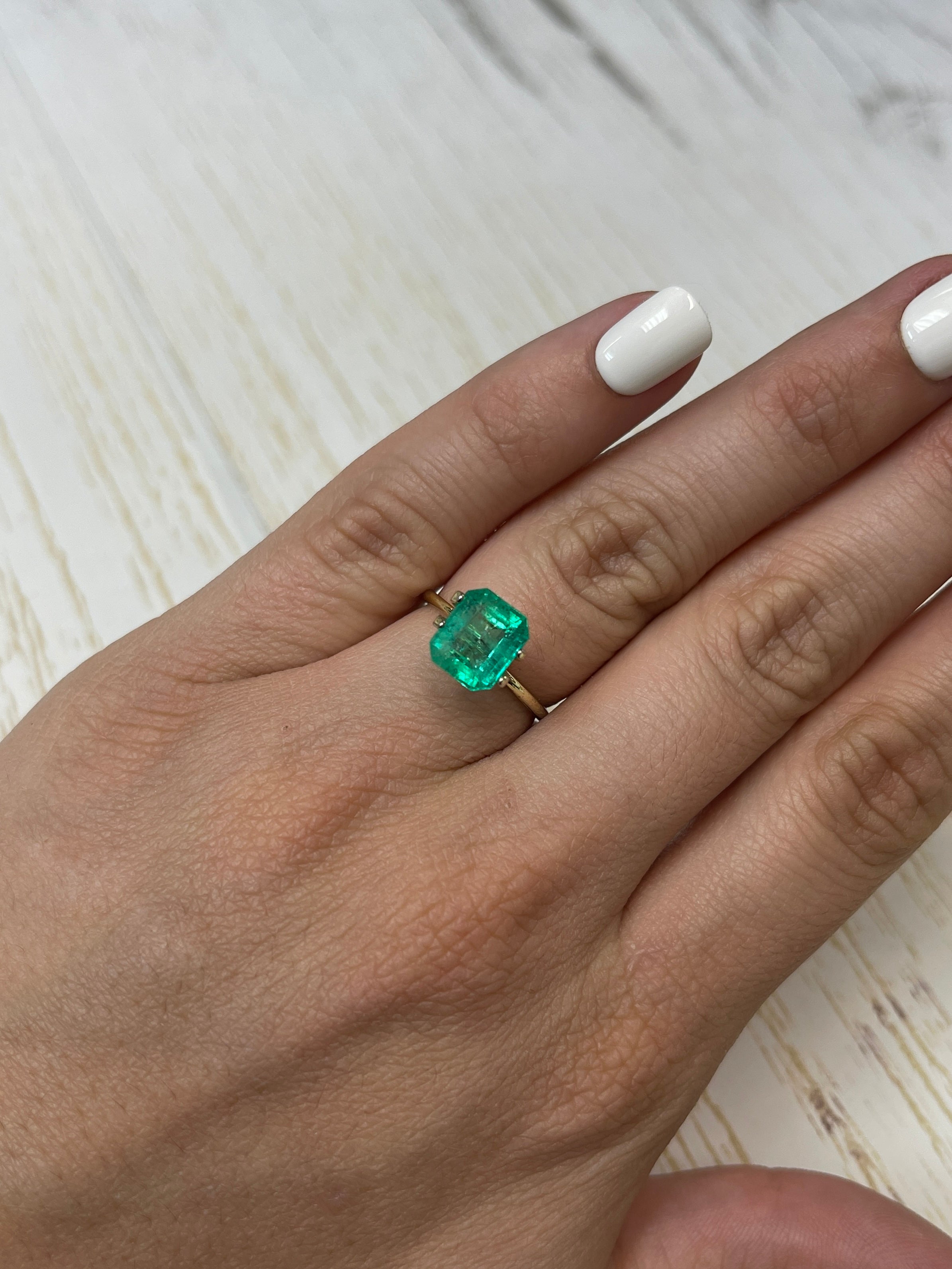 2.68 Carat 9x8mm Chunky Natural Loose Colombian Emerald Gemstone - Emerald Cut for Jewelry Making, Engagement Rings & Collector's Pieces