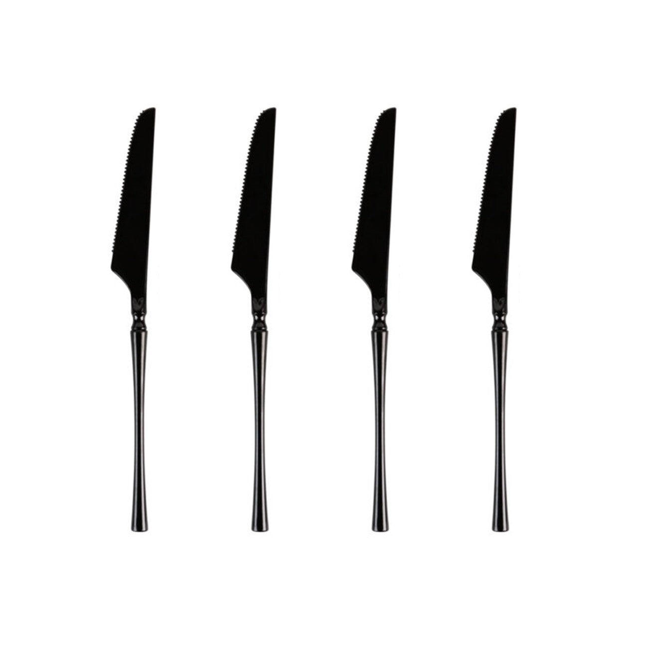 Premium Infinity Collection Black Flatware Set - 32-Piece Stainless Steel Cutlery for Dining, Parties & Home Entertaining