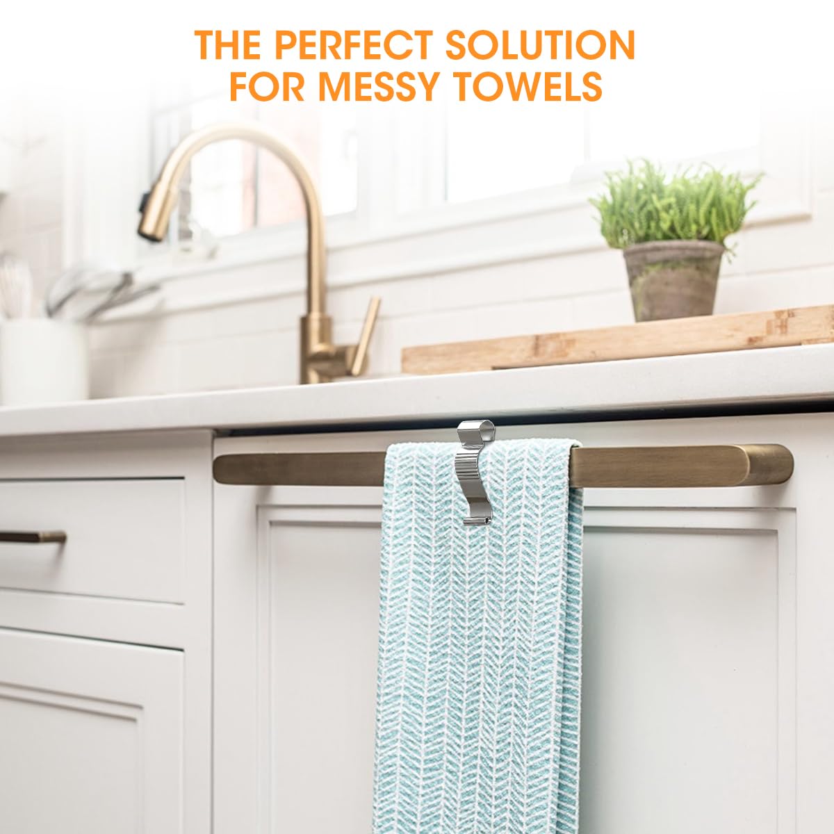 Aieve 4-Pack Stainless Steel Towel Clips - Heavy Duty Kitchen & Bathroom Towel Holders for Racks, Oven Handle, Dishwasher, Stove - Perfect for Organizing Linens & Keeping Towels Secure