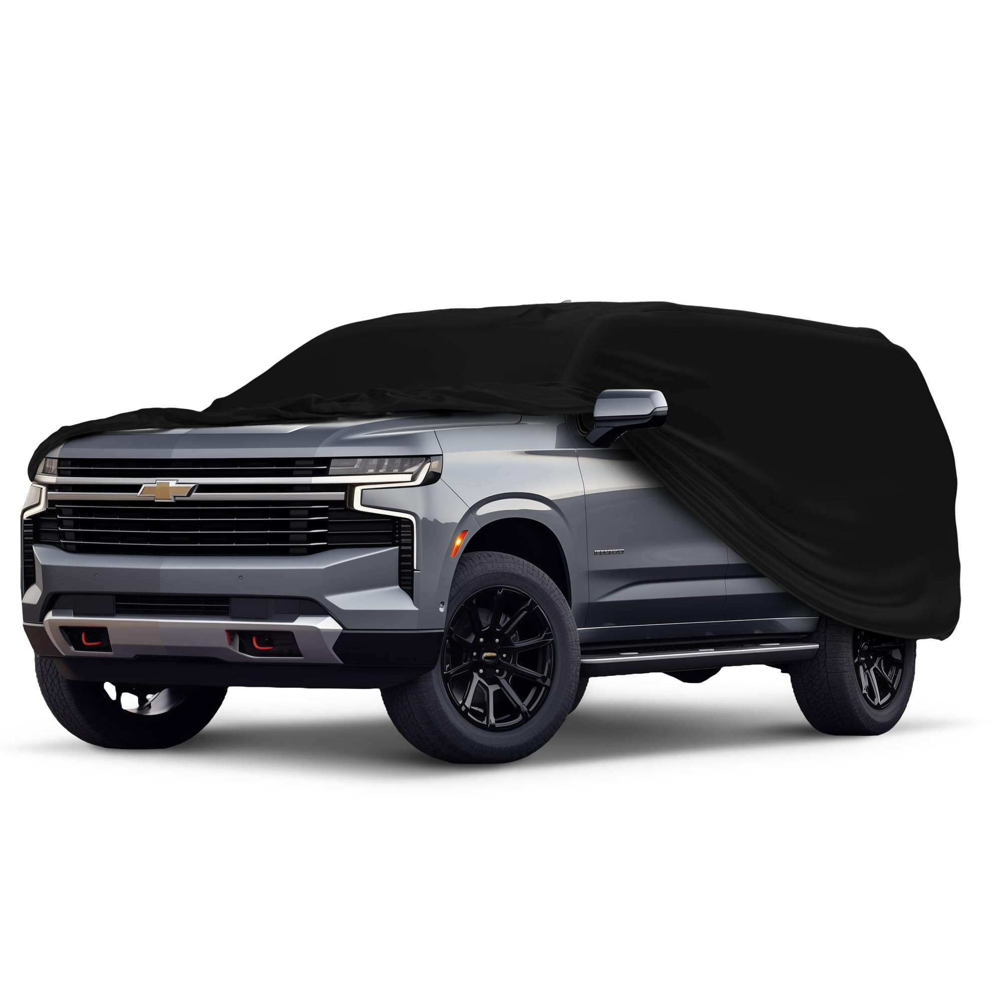 Scratch-Resistant Indoor Car Cover for Chevrolet 2020 Tahoe SUV - Black Satin Ultra Soft Material with Warranty | Perfect for Garage Storage & Vehicle Protection