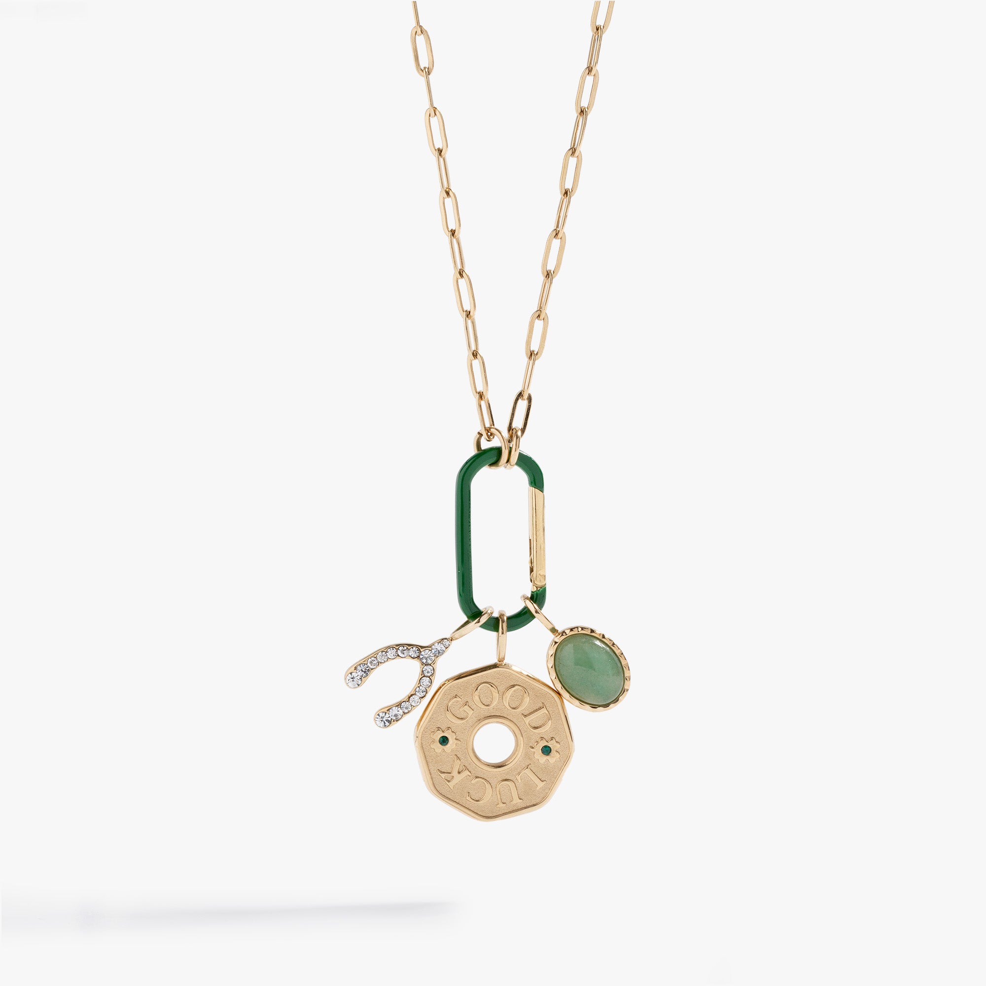 Good Luck Interchangeable Charm Necklace - Adjustable Dainty Pendant Jewelry for Women - Perfect for Gifts, Daily Wear & Special Occasions