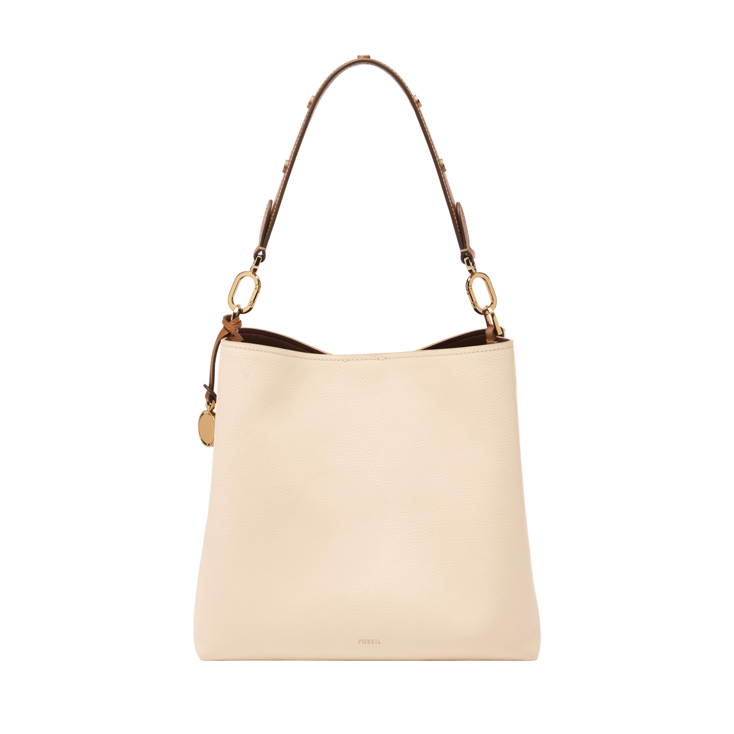 Fossil Jessie Shoulder Bag for Women - Vanilla & Saddle Colorblock Crossbody Purse - Perfect for Work, Travel & Everyday Use