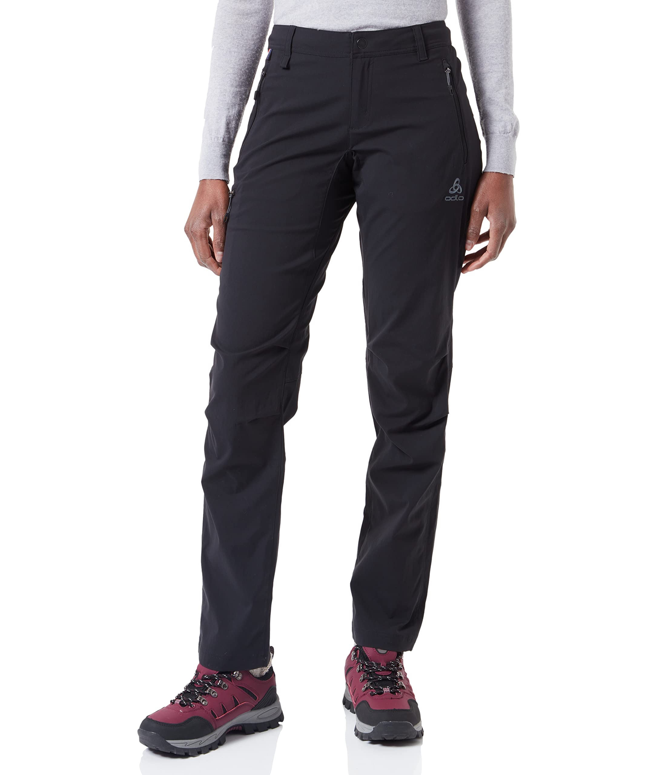 Odlo Women's Essentials Hiking Pants - Black, Size 44 EU - Lightweight & Quick-Dry for Outdoor Adventures, Travel & Casual Wear