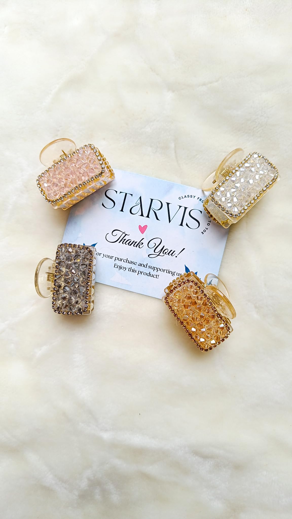 2pcs Women's Faux Pearl Crystal Square Hair Claws - Non-Slip Fashion Hair Clips for Women & Girls | Barrettes Hair Accessories for Parties, Weddings & Daily Use | Perfect Gift for Her