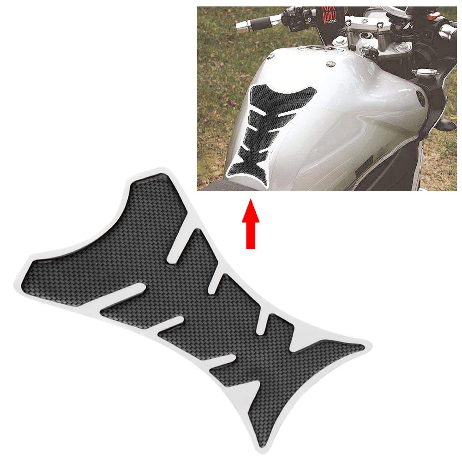 Universal Motorcycle Gas Tank Pad Protector - Non-Slip Fishbone Traction Stickers for Sport Bikes & Cruisers - Perfect for Long Rides & Daily Commuting