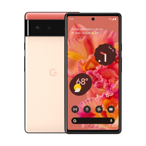 Google Pixel 6 Unlocked Smartphone - 128GB Storage, Coral Color - Perfect for Photography, Streaming & Business Use