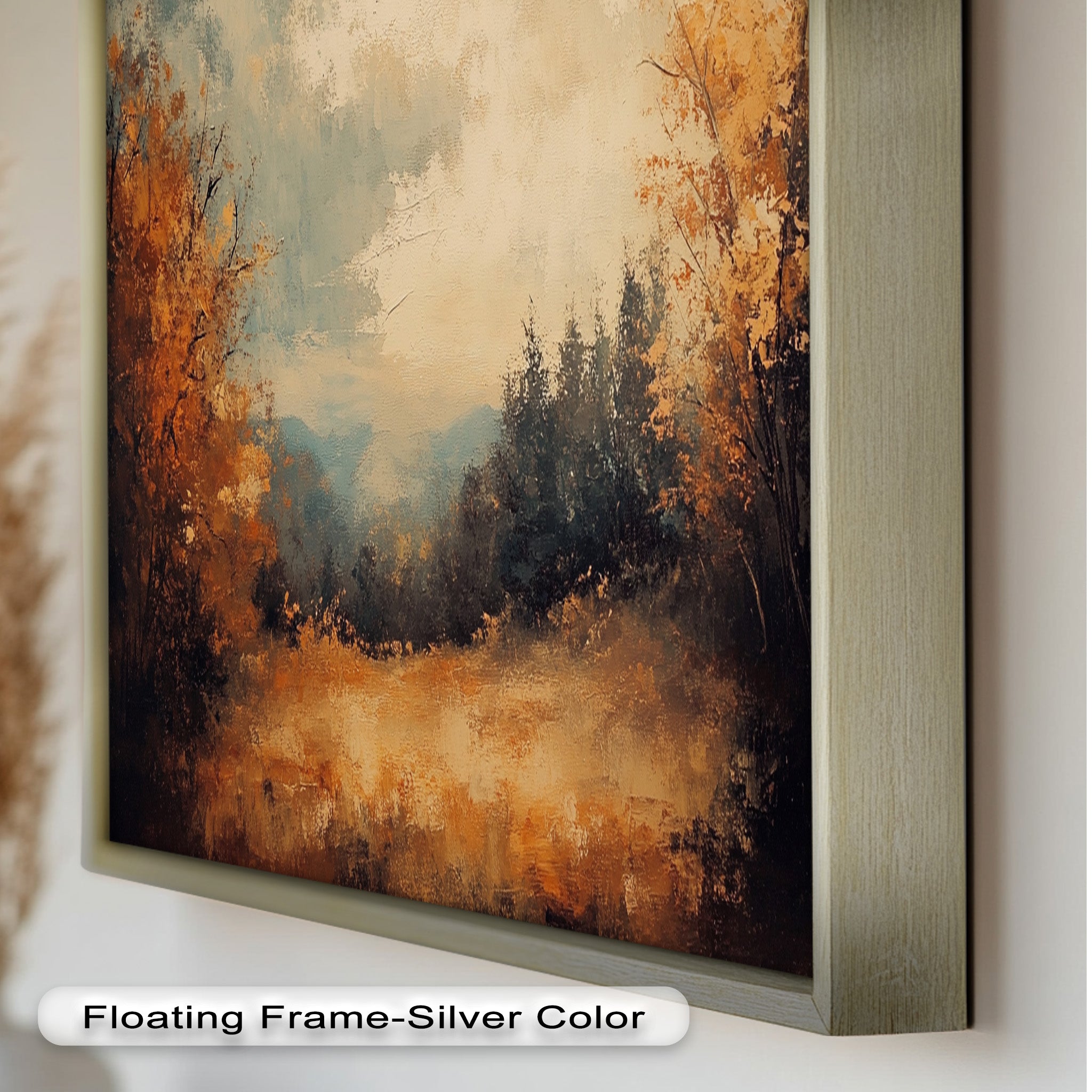 Autumn Forest Landscape Framed Oil Painting - Handmade Canvas Art for Living Room, Bedroom & Office Decor