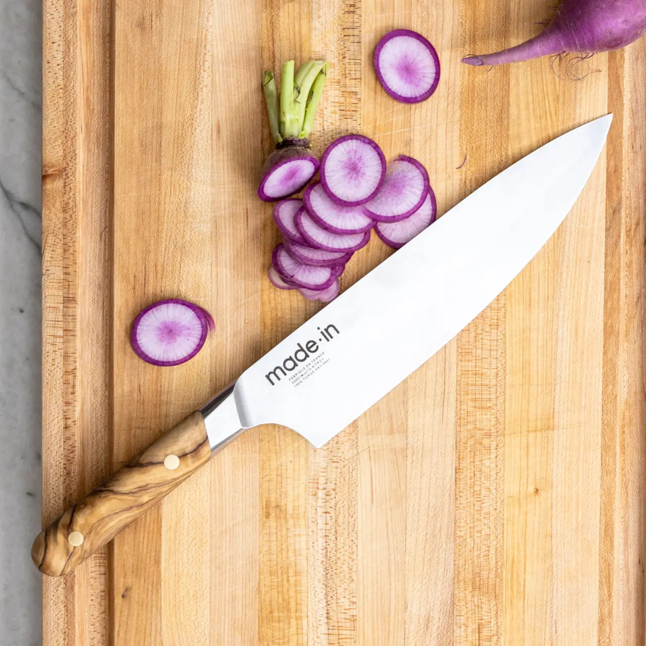 Premium 8 Inch Chef Knife with Olive Wood Handle - Professional Kitchen Knife for Chopping, Slicing & Dicing - Perfect Gift for Home Cooks & Culinary Enthusiasts