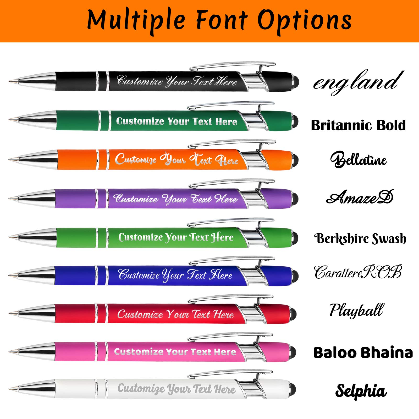 Custom Engraved Stylus Pens with Logo - Personalized Ballpoint Pens for Business, Christmas & Gifts - Black Ink Medium Point (24 Pack, Dark Green) - Perfect for Corporate Events, Graduations & Promotional Giveaways