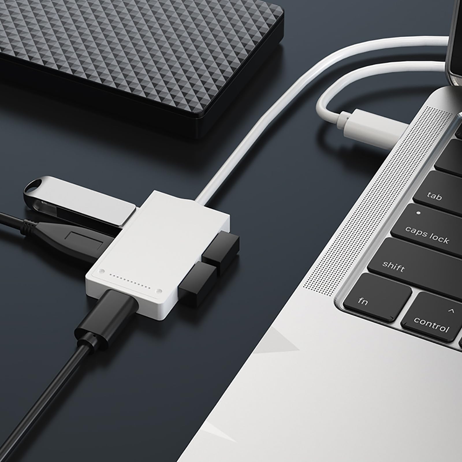 YIGZYCN 4-Port USB Hub with 1 USB 3.0 & 3 USB 2.0 Ports - High-Speed Data Transfer USB Docking Station for Laptop, PC, Mac - Includes Power Adapter for Stable Charging - Perfect for Home Office, Gaming & Work Setup