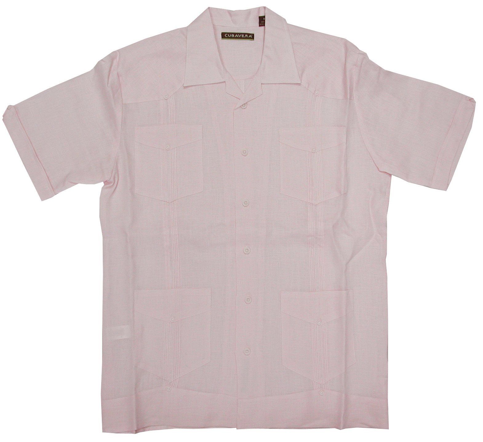 Cubavera Men's 100% Linen Guayabera Shirt with 4 Pockets | Breathable Summer Shirt for Beach, Wedding & Casual Wear