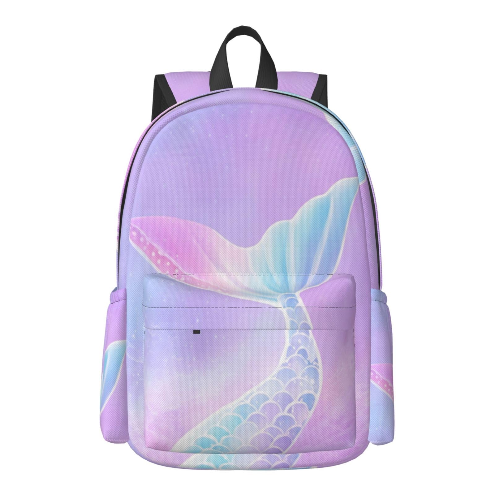 16 Inch Rainbow Mermaid Tail Laptop Backpack - Waterproof School Bookbag with USB Charging Port, Travel Daypack & Shoulder Bag for Women & Teens | Perfect for College, Work, Commuting & Weekend Getaways