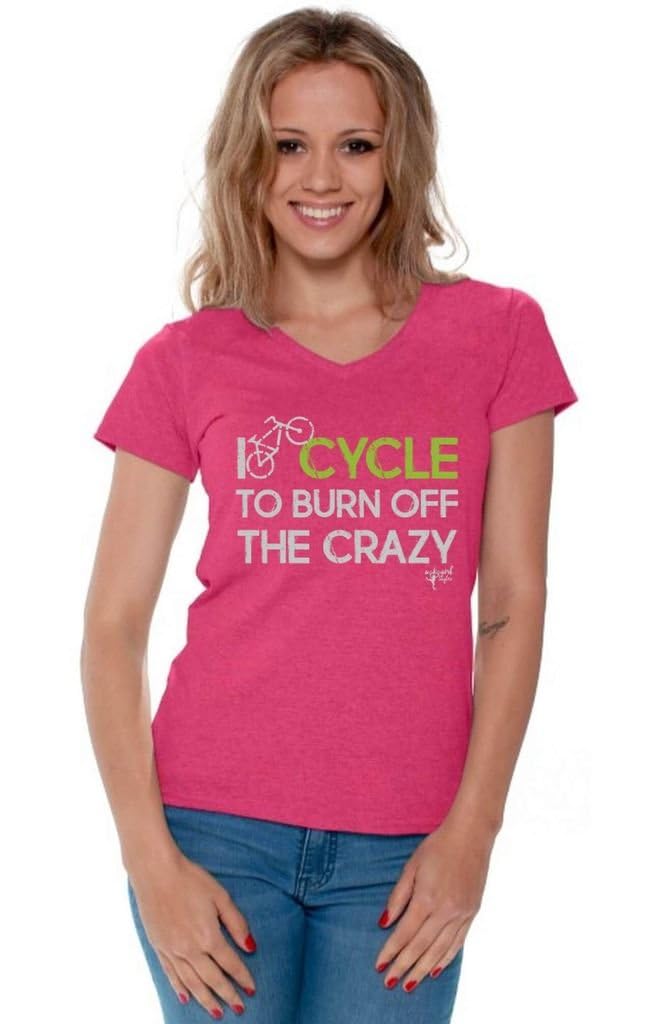 Awkwardstyles Funny Bicycle V-Neck T-Shirt - Gym Workout & Cycling Tee with Free Bookmark - Perfect for Fitness Enthusiasts & Cycling Lovers