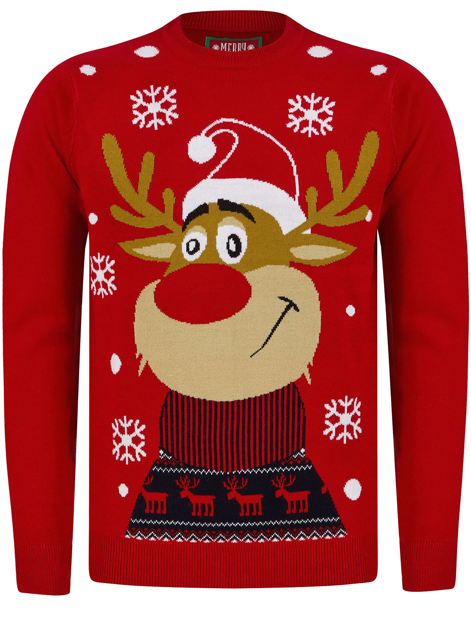 Tokyo Laundry Men's Christmas Sweater 'Merry Christmas' - Festive Holiday Pullover for Xmas Parties, Family Gatherings & Winter Outfits