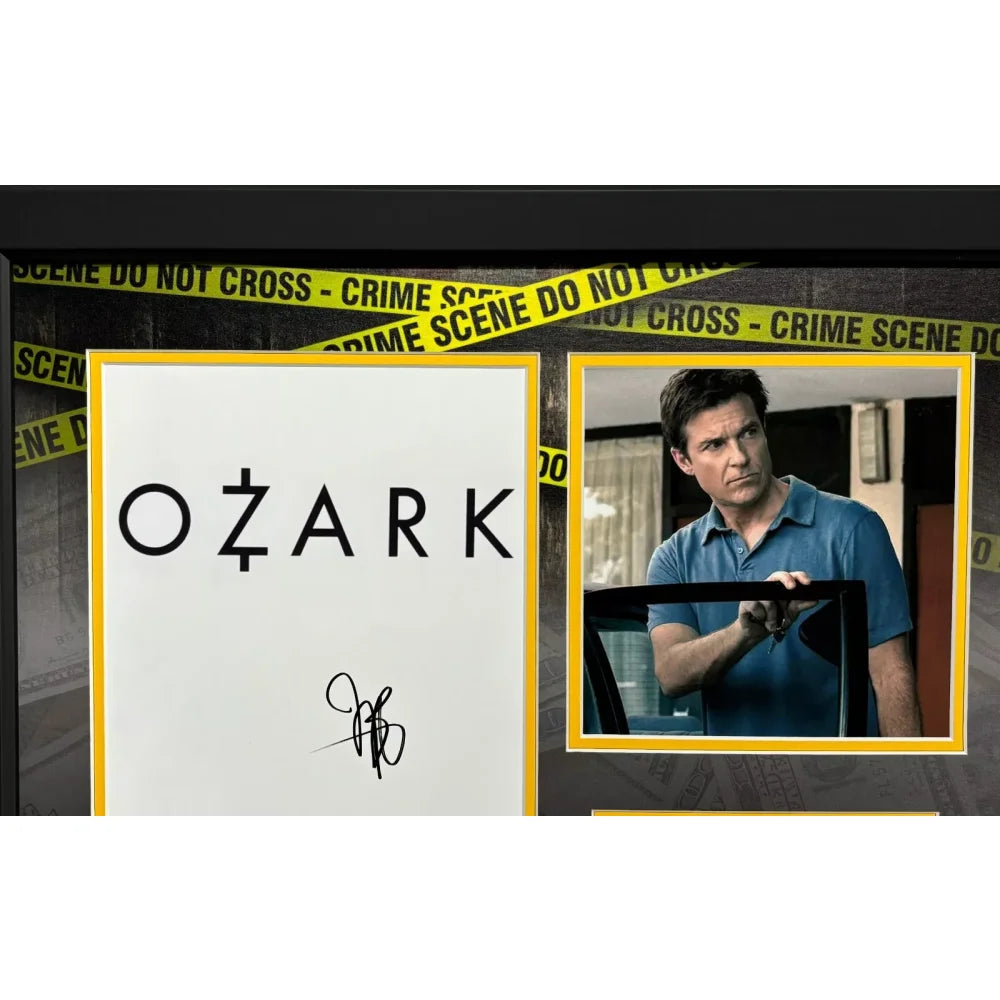 Jason Bateman Autographed Ozark Script Framed Collage with BAS COA - Netflix Memorabilia for Home Theater Decor & Fan Gifts