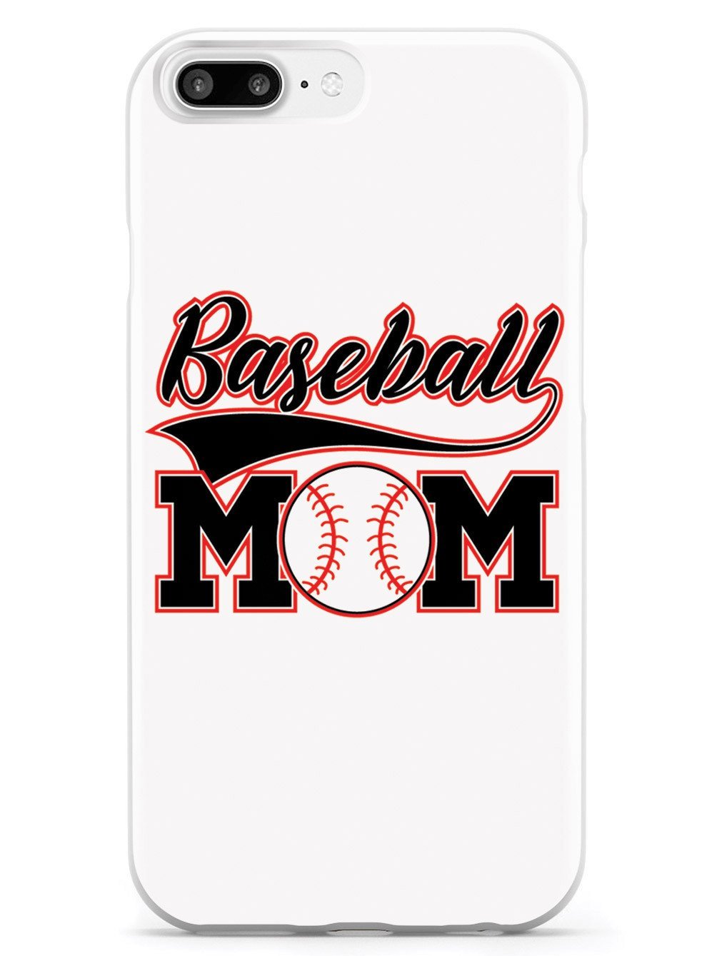 Premium 3D Textured Protective Phone Case for Apple iPhone 7 Plus - Shockproof & Anti-Slip Cover - Baseball Mom Design in White - Perfect for Sports Fans & Active Lifestyles