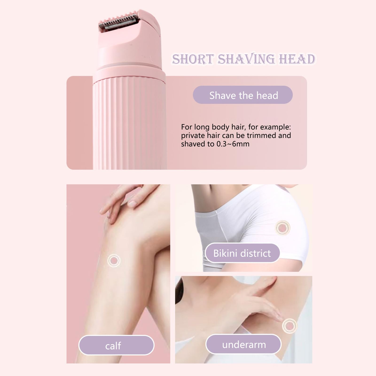 Best Women's Electric Shaver - Cordless USB Rechargeable Hair Trimmer for Legs, Face & Body | Smooth Shaving at Home or Travel