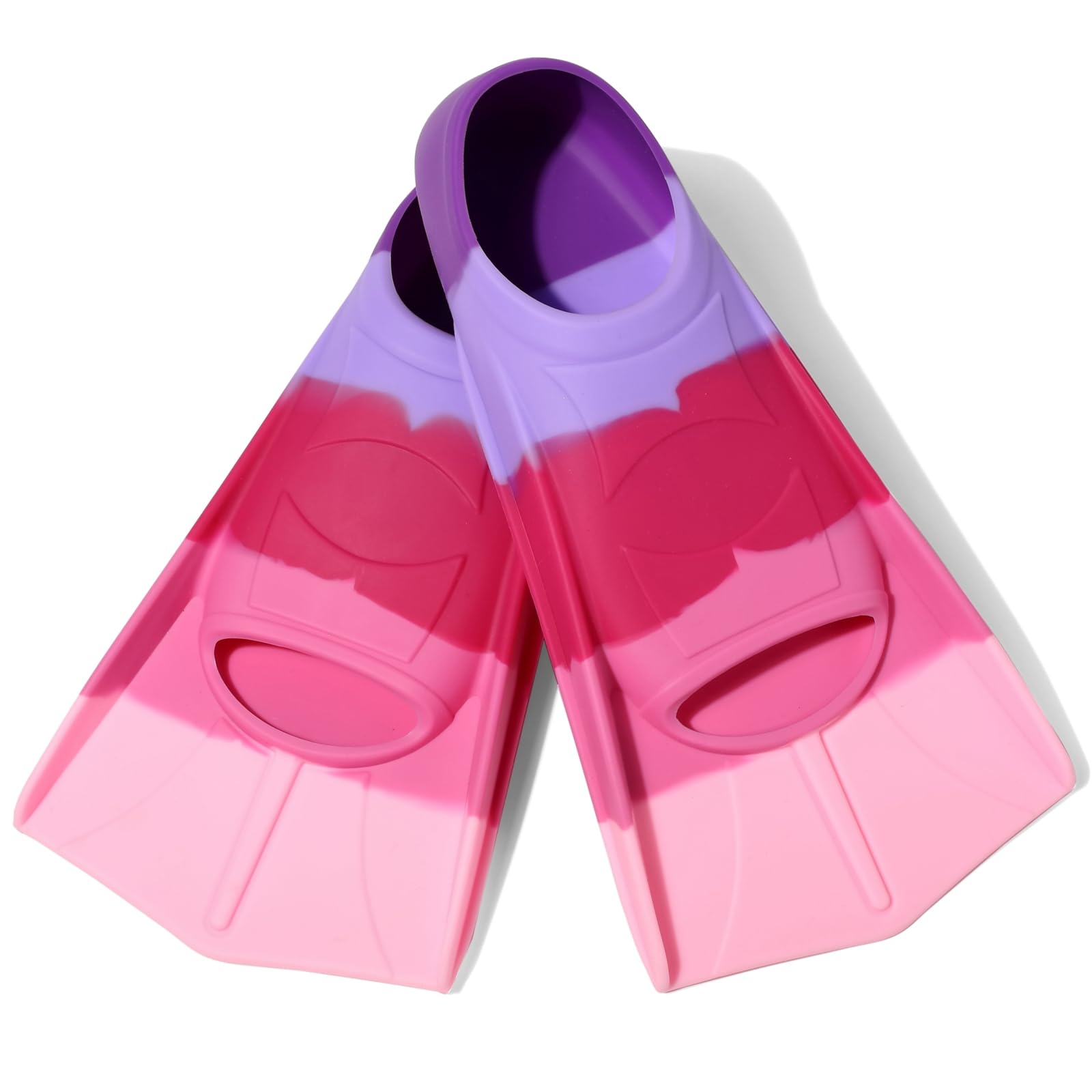 Kids Swim Fins - Short Blade Non-Slip Heel Pool Training Flippers for Youth, Lightweight Design for Swimming Lessons & Water Safety
