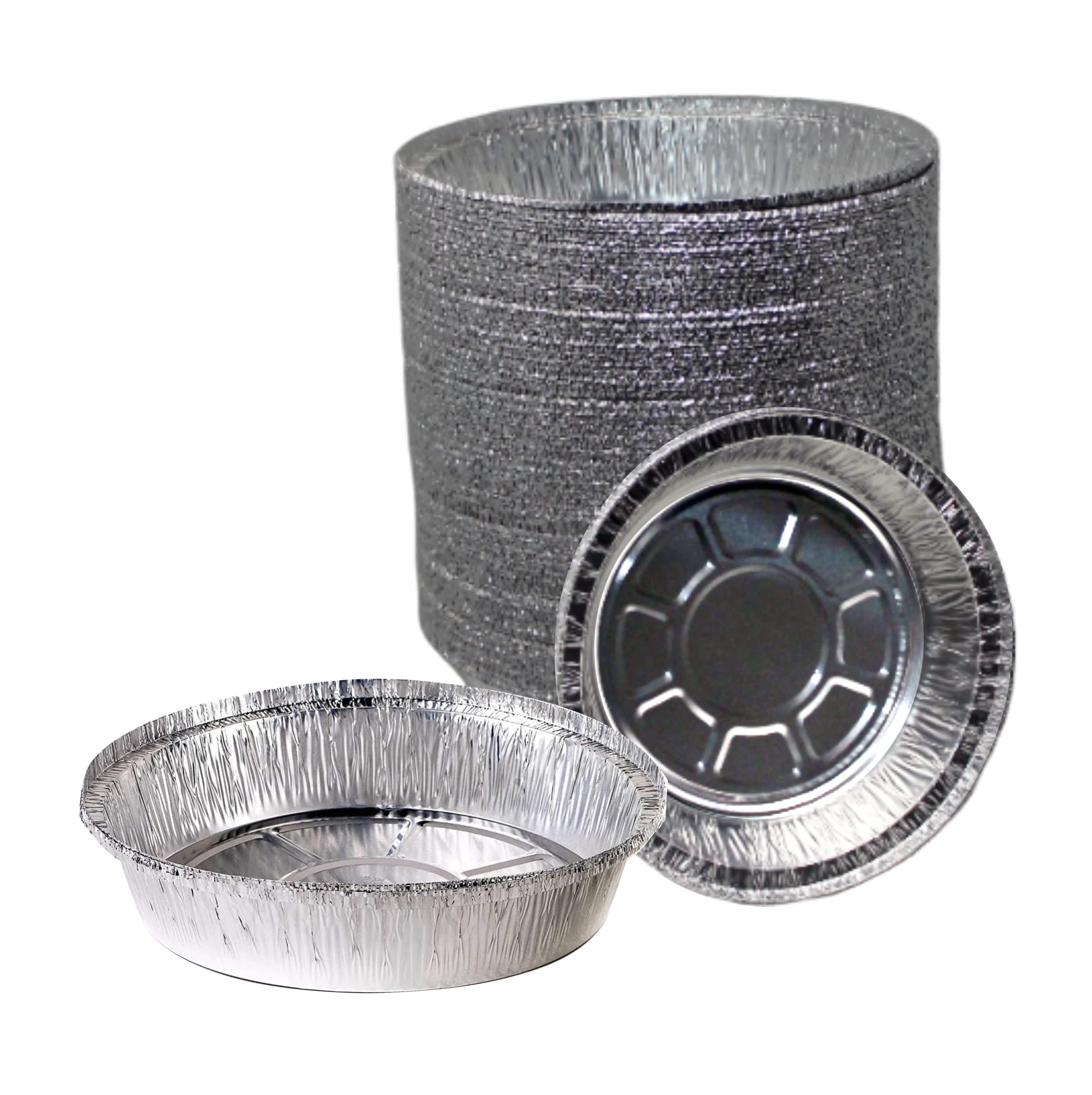 EcoQuality 500 Pack 9 Inch Disposable Round Aluminum Foil Pans - Premium Takeout Containers for Baking, Cooking, Catering - Perfect for Restaurants, Parties, Picnics & Meal Prep (No Lids Included)