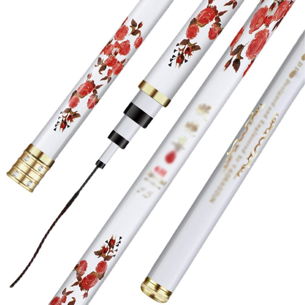 Premium Carbon Fiber Telescopic Fishing Rod - Lightweight Travel Fishing Pole for Beginners & Adults - Saltwater & Freshwater Fishing Gear (White, 3.6m) - Perfect for Camping, Backpacking & Outdoor Adventures