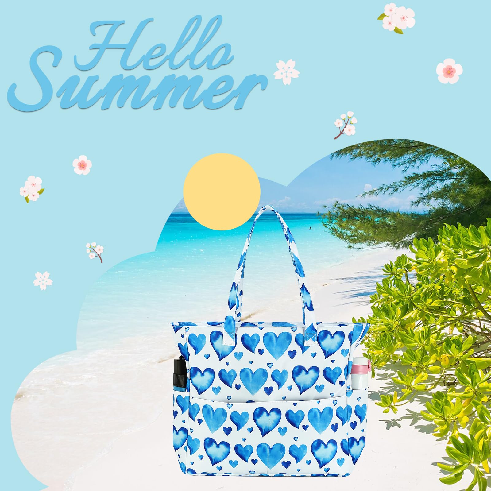 **Waterproof Large Beach Tote Bag for Women - Gym & Travel Carry On Bag with Wet Compartment - Perfect for Pool, Beach, Gym & Weekend Getaways**