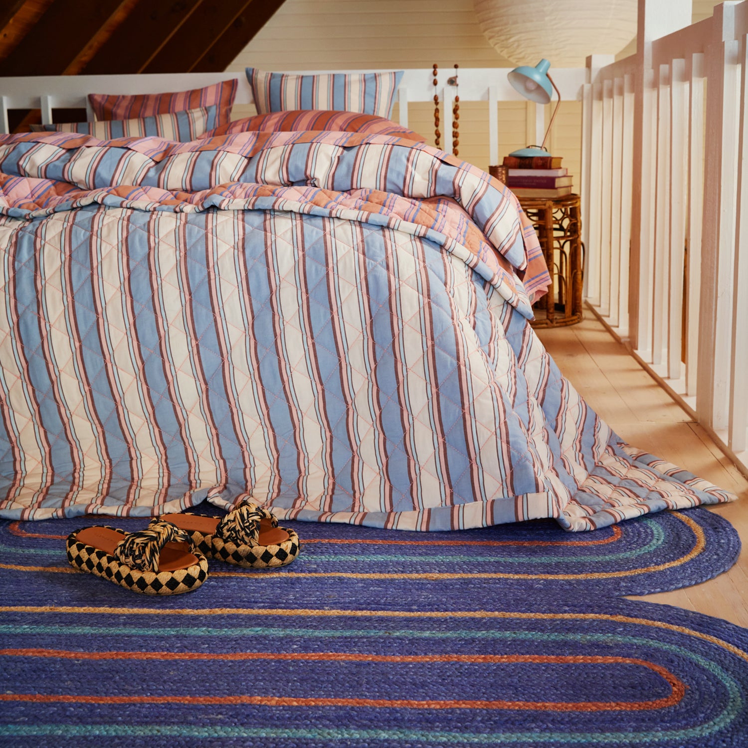 Samode Stripe Coverlet - Soft & Lightweight Bedspread for All Seasons | Perfect for Bedroom, Guest Room, and Dorm Decor