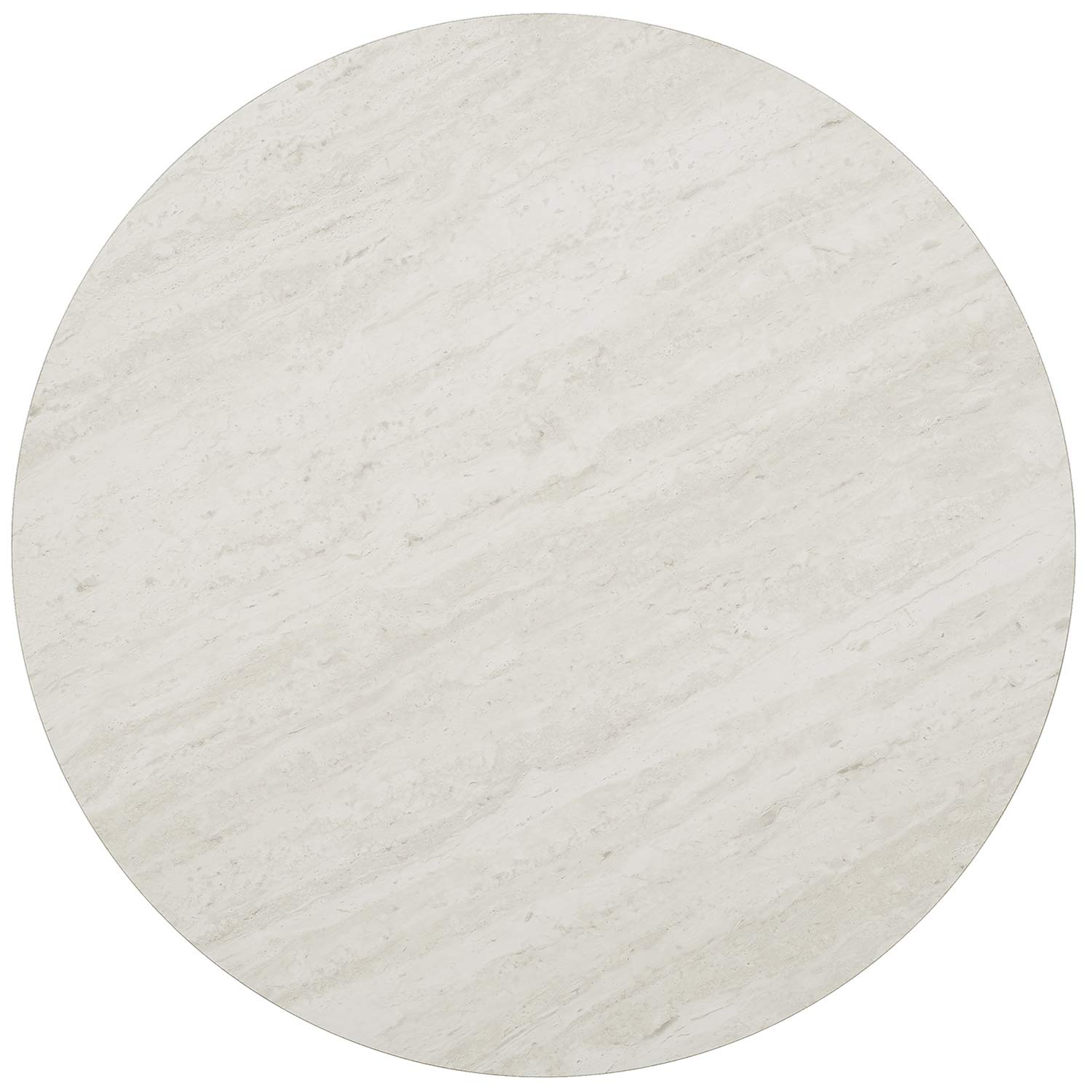 SEI Furniture Luna Faux Stone Round Side Table - Silver Finish Modern Accent Table for Living Room, Bedroom, or Outdoor Patio Decor