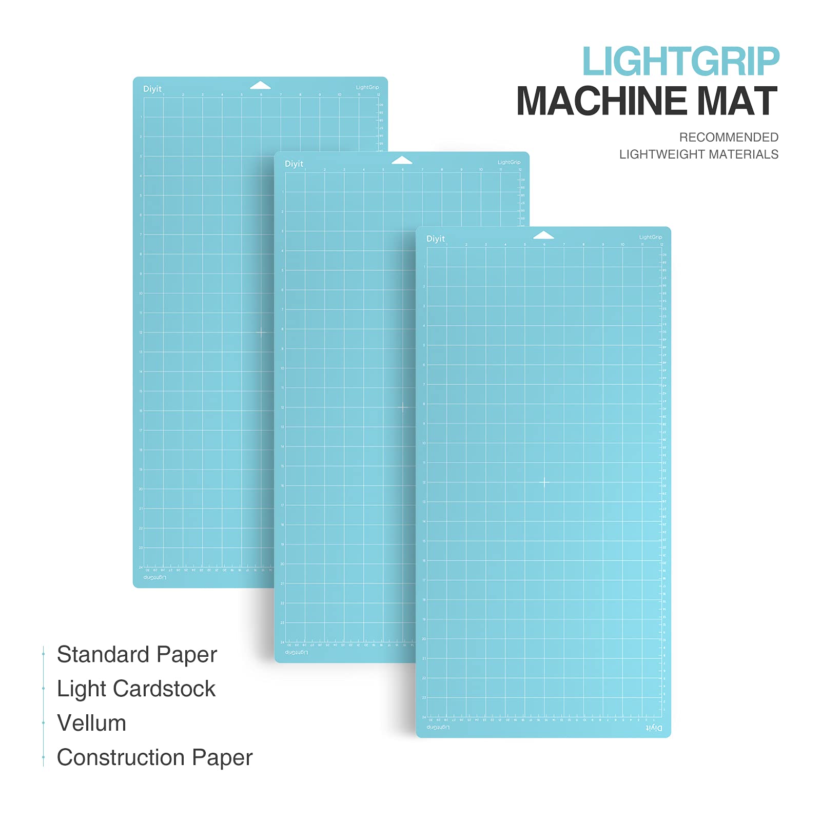 Premium LightGrip Cutting Mat 12x24 Inch (3 Pack) - Compatible with Cricut Maker 3, Maker, Explore 3, Air 2, Air & One - Perfect for DIY Crafts, Scrapbooking, Vinyl Cutting & Paper Projects