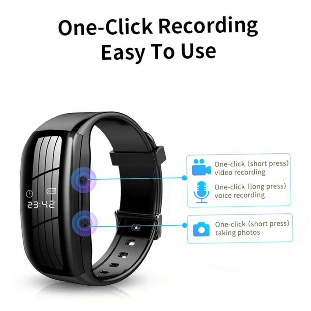 Spy Watch with Hidden Camera & Voice Recorder - 8GB HD Video Audio Recording, Noise Cancelling Wristband for Kids Safety, Classroom Lectures & Secret Surveillance (Perfect for Parents, Teachers & Private Investigators)
