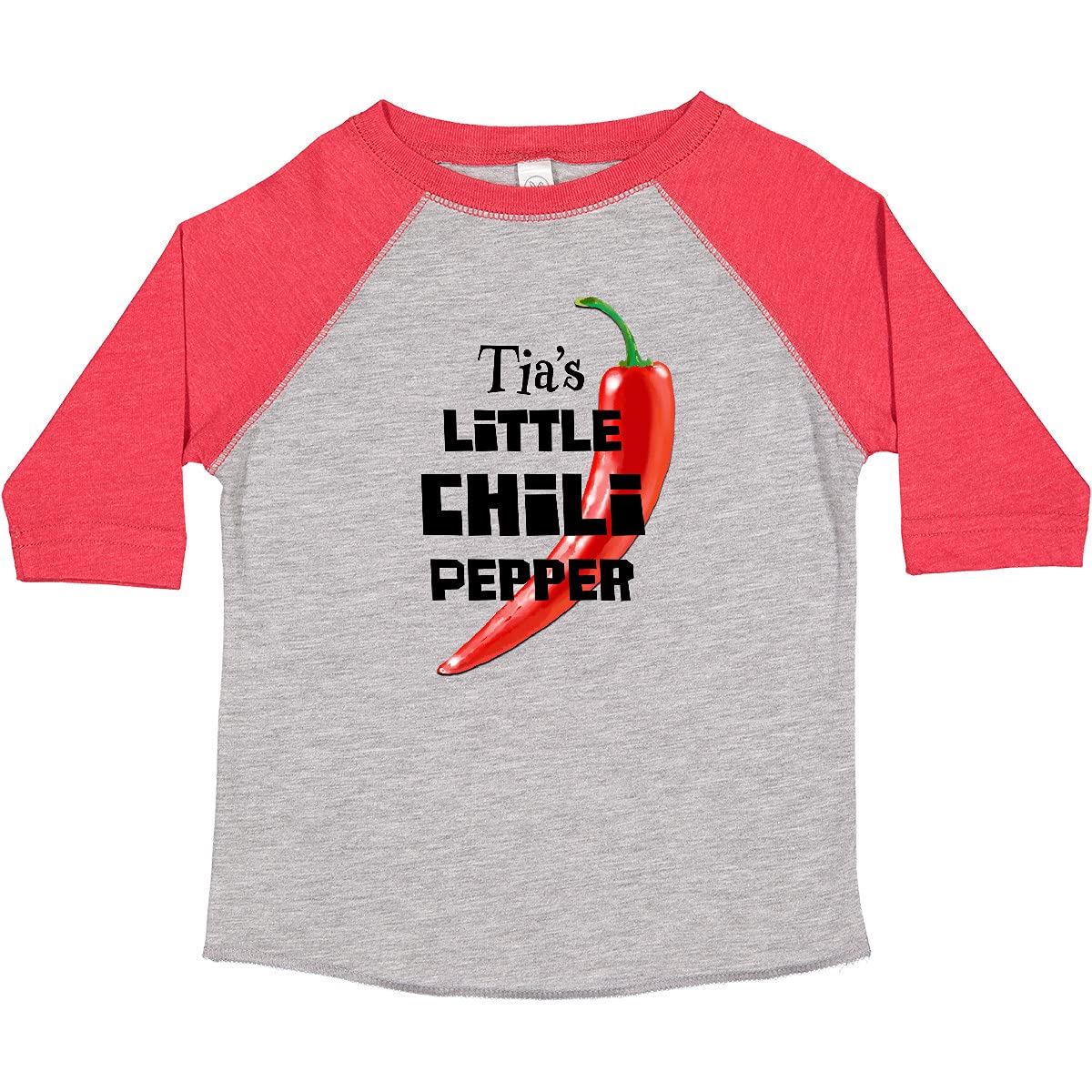 Inktastic Tia's Little Chili Pepper Toddler T-Shirt - Cute Red Chili Print Cotton Tee for Baby Boys & Girls - Perfect for Playdates, Family Photos & Everyday Wear