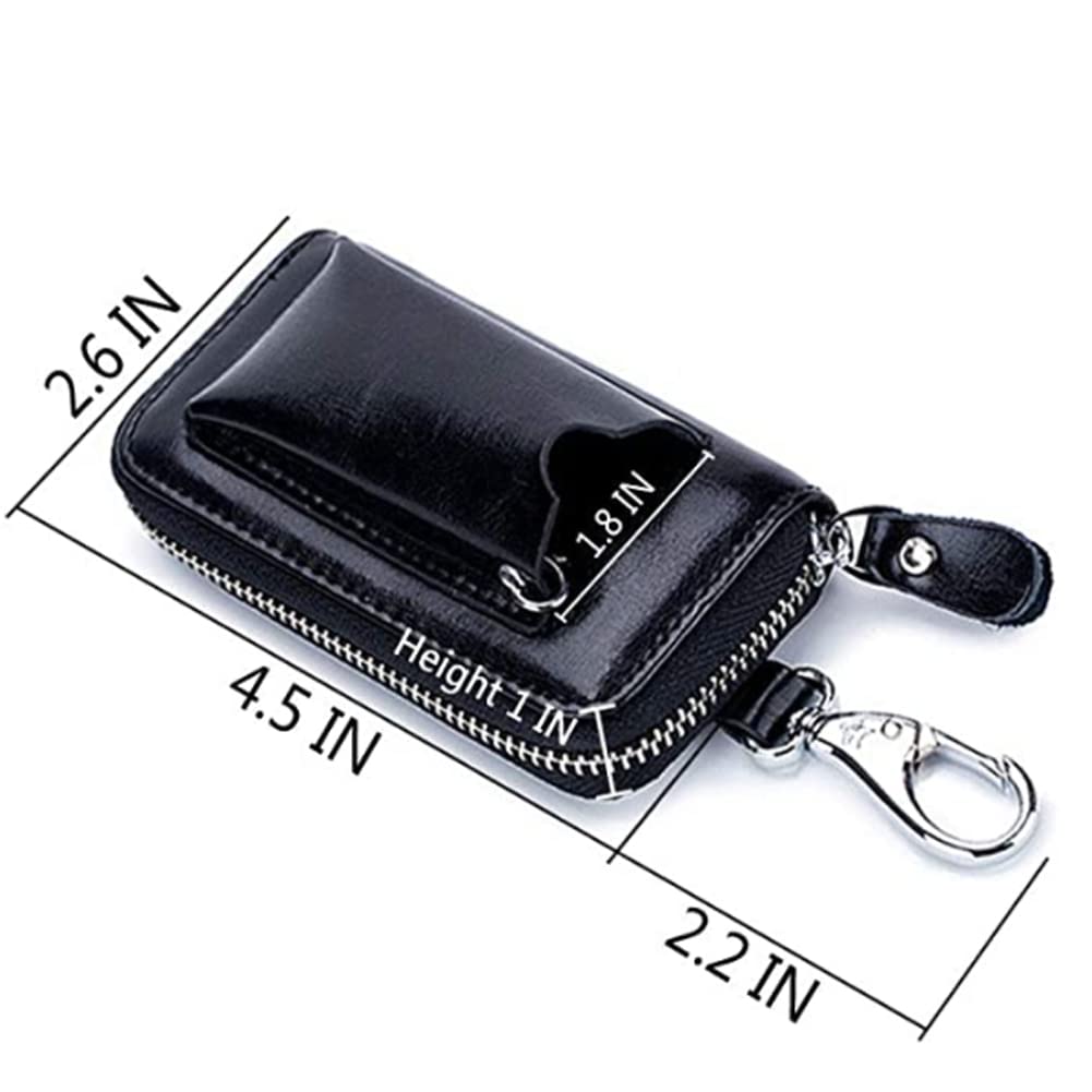 Genuine Leather Car Key Wallet for Women & Men - Key Holder Organizer with Card Slots - Perfect for Travel, Work & Everyday Use