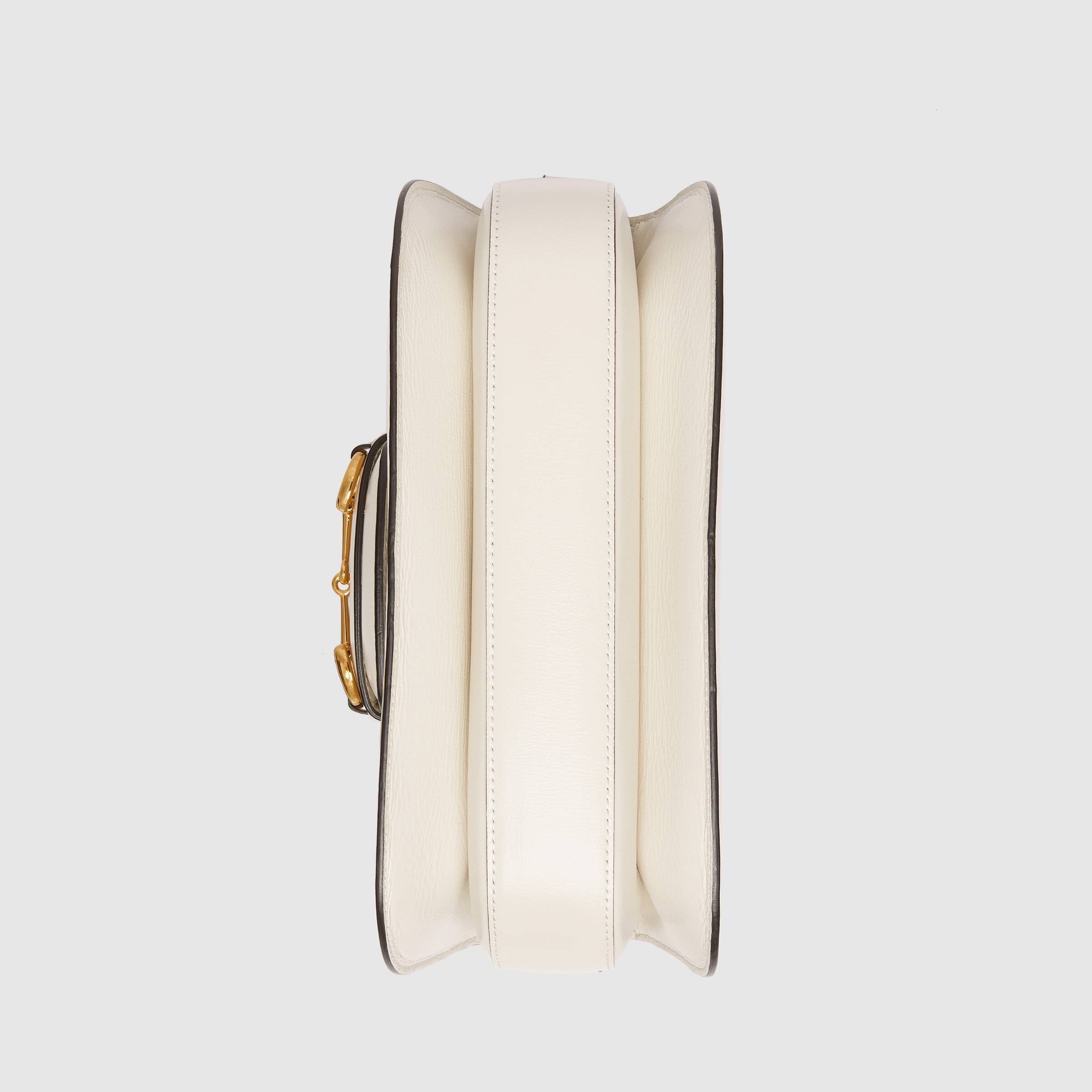 Gucci 1955 Horsebit Shoulder Bag White Leather Crossbody Purse for Women | Luxury Designer Handbag for Work, Travel & Everyday Use