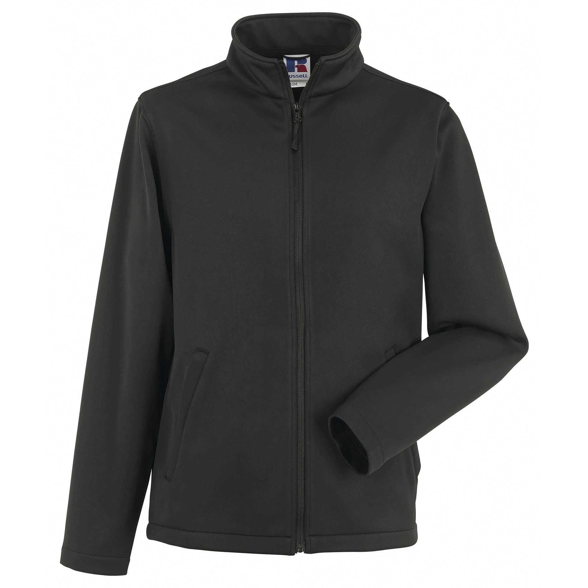 Russell Men's Smart Softshell Jacket - Lightweight Water-Resistant Windbreaker for Outdoor Activities, Hiking & Travel - Black