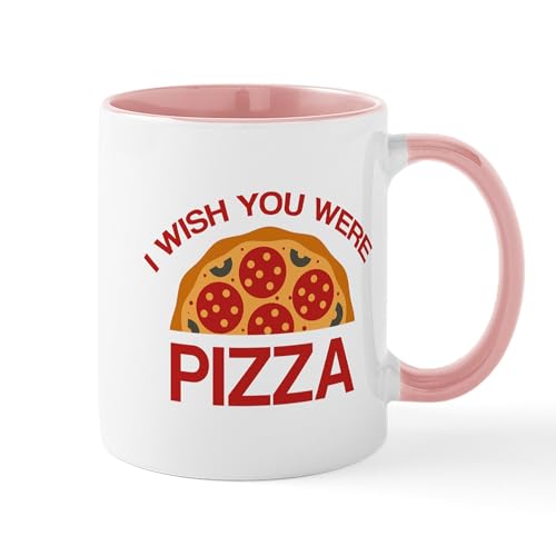 White/Pink Inside - I Wish You Were Pizza Mug