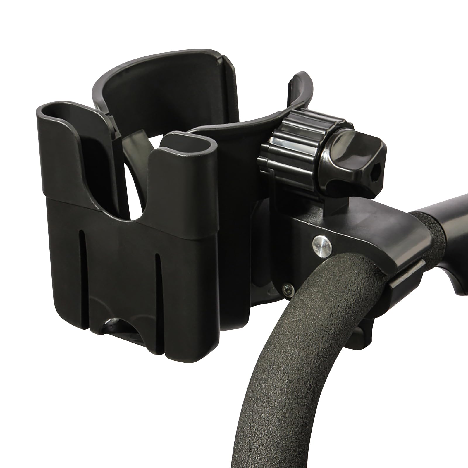 Universal Electric Wheelchair Cup Holder with Phone Mount - Adjustable Bottle Holder for Wheelchairs, Walkers, Bikes, Scooters & Strollers (Uppababy Compatible) - Perfect for Outdoor Activities, Travel & Daily Mobility Needs