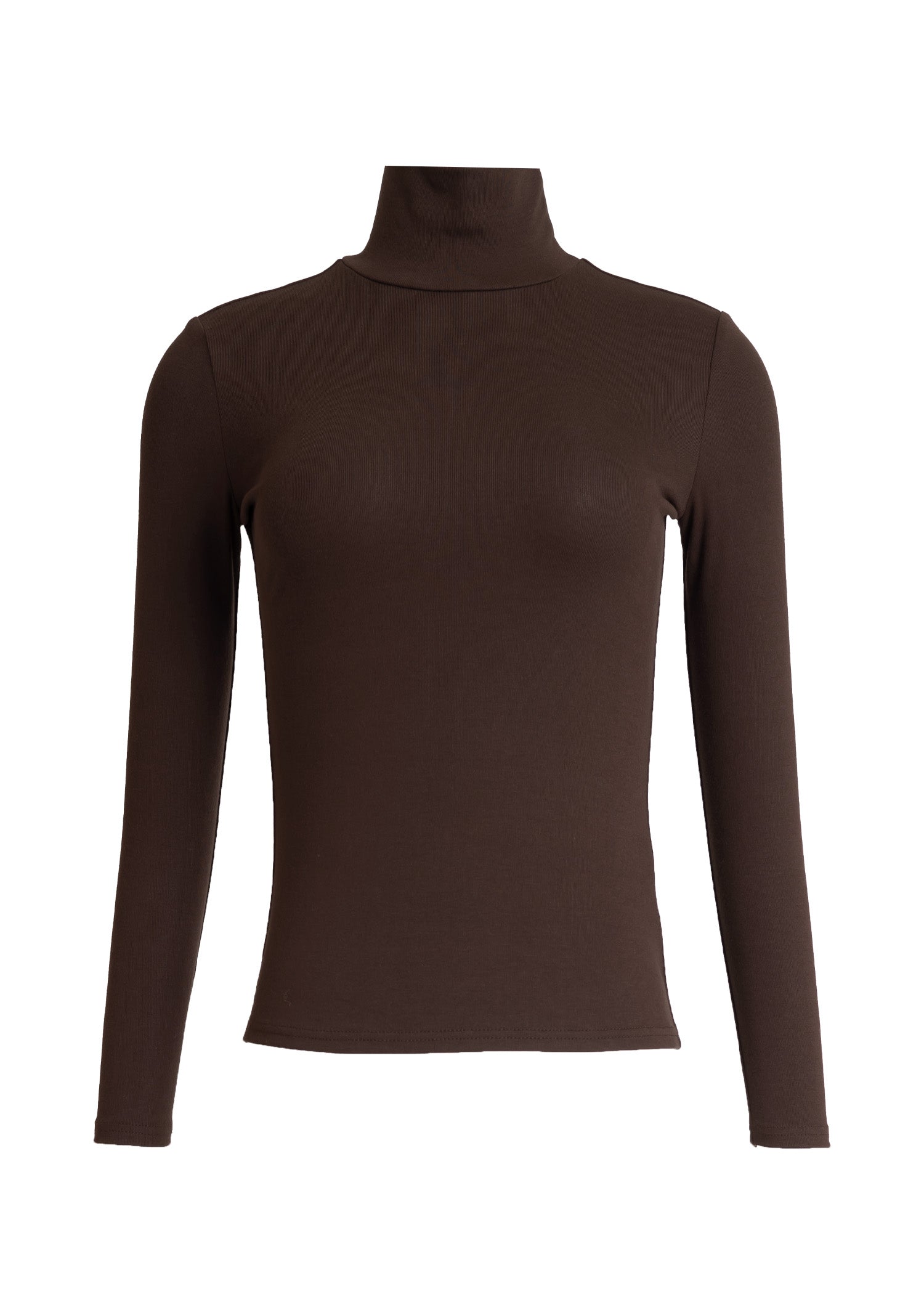 Brown Solid Turtleneck Sweater for Women - Soft Winter Knit Pullover - Cozy Casual & Office Wear