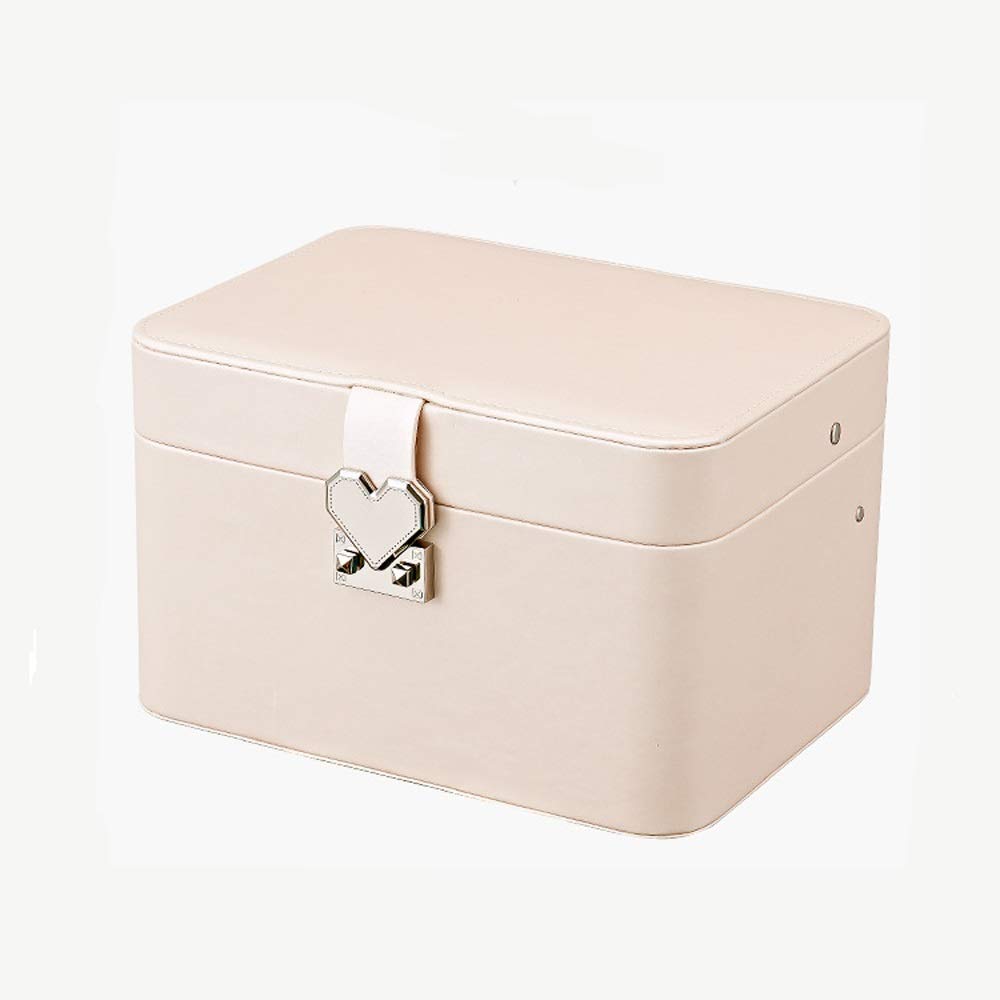 Elegant Leather Jewelry Storage Box with Lock & Mirror - 2 Colors Jewelry Organizer for Women, Perfect for Rings, Bracelets, Earrings & Necklaces - Ideal Gift for Women & Girls | Bedroom Vanity, Travel & Home Decor