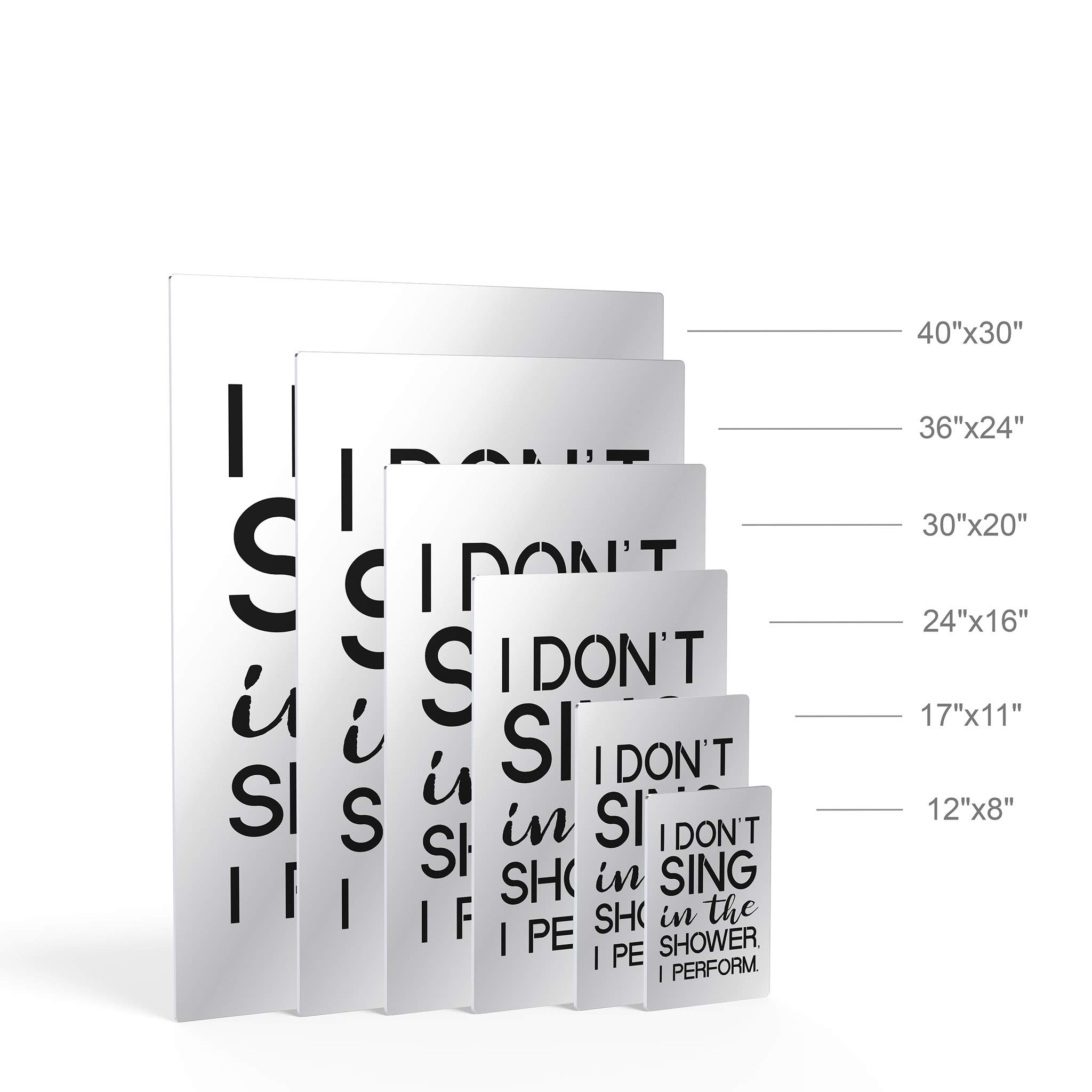 Smile Art Design 'I Don't Sing in The Shower I Perform' Funny Quote Bathroom Decor - Metal Print Wall Art for Bathroom, Toilet & Home - Ready to Hang (40x30 Inches) - Made in USA | Perfect for Gifts, Housewarming & Bathroom Renovations