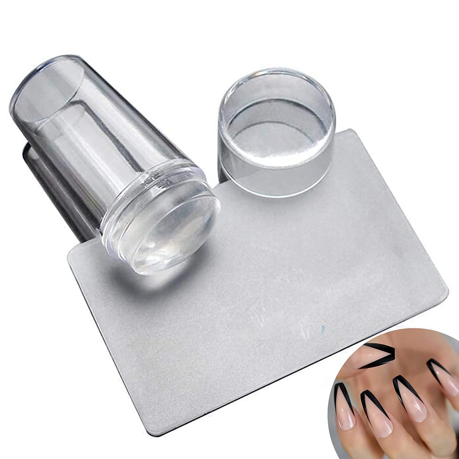 French Tip Nail Stamp Kit - DIY Nail Art Stamper with Silicone Stampers, Scrapers & Replaceable Heads (100+ Uses) | Perfect for Salon Professionals & At-Home Manicures | Create Stunning French Tips & Nail Designs