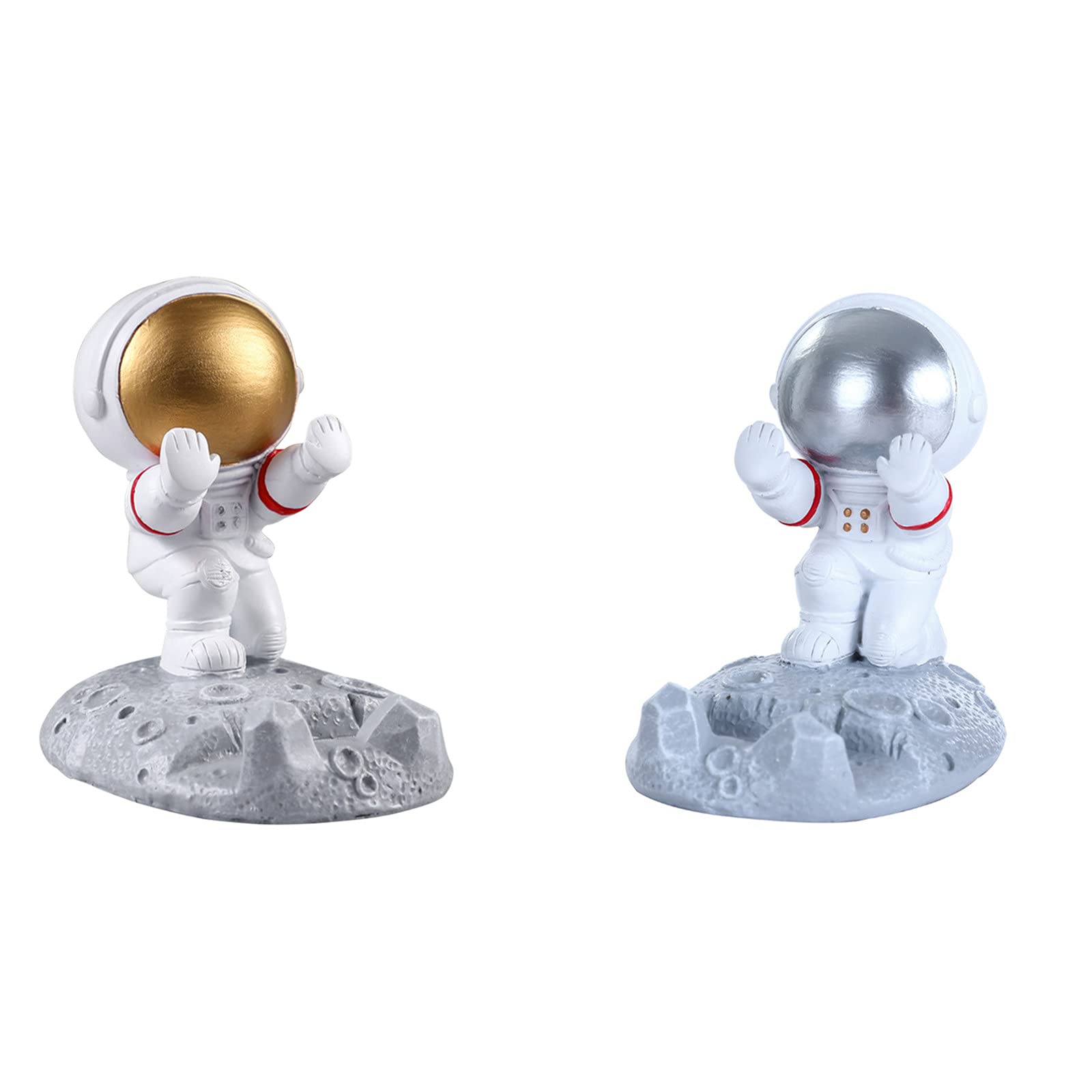 Creative Astronaut Phone Stand - Universal Cute Smartphone Holder for iPhone, Samsung & Tablets - Funny Desktop Mobile Phone Bracket for Home, Office & Travel (2 Pack)