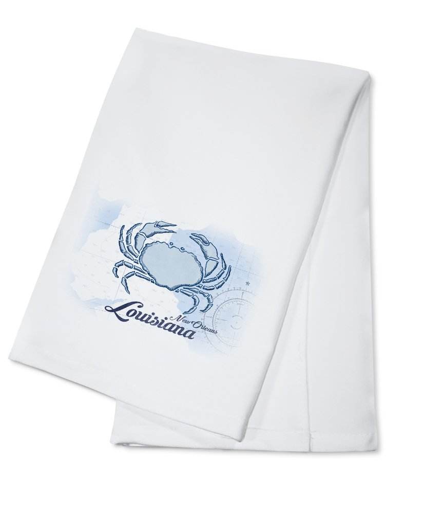 Premium 100% Cotton New Orleans Blue Crab Tea Towel - Decorative Hand Towel for Kitchen & Home Decor | Coastal Themed Dish Towel for Cooking, Baking & Coastal Style Homes
