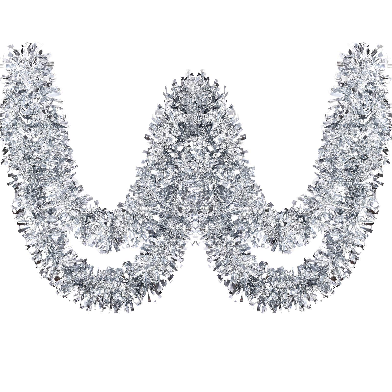 Silver Metallic Christmas Tinsel Garland - 26.2 ft Shiny Holiday Tree Decor for Xmas, Weddings & Birthday Parties | Indoor/Outdoor Hanging Decoration for Home, Office & Festive Events