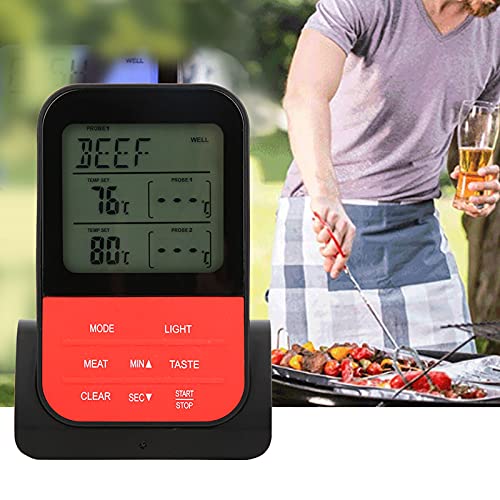 Wireless Meat Thermometer with Dual Probes - Waterproof Digital Cooking Thermometer for BBQ, Grill, Smoker & Oven - TS K33 Food Thermometer for Perfectly Cooked Steak, Turkey, Chicken & More