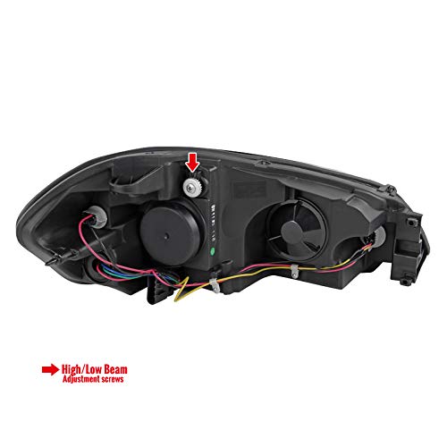 06-13 & 06-07 Car Replacement Headlights with LED Bulbs - Black Housing Headlamp Assembly for Improved Night Driving Visibility