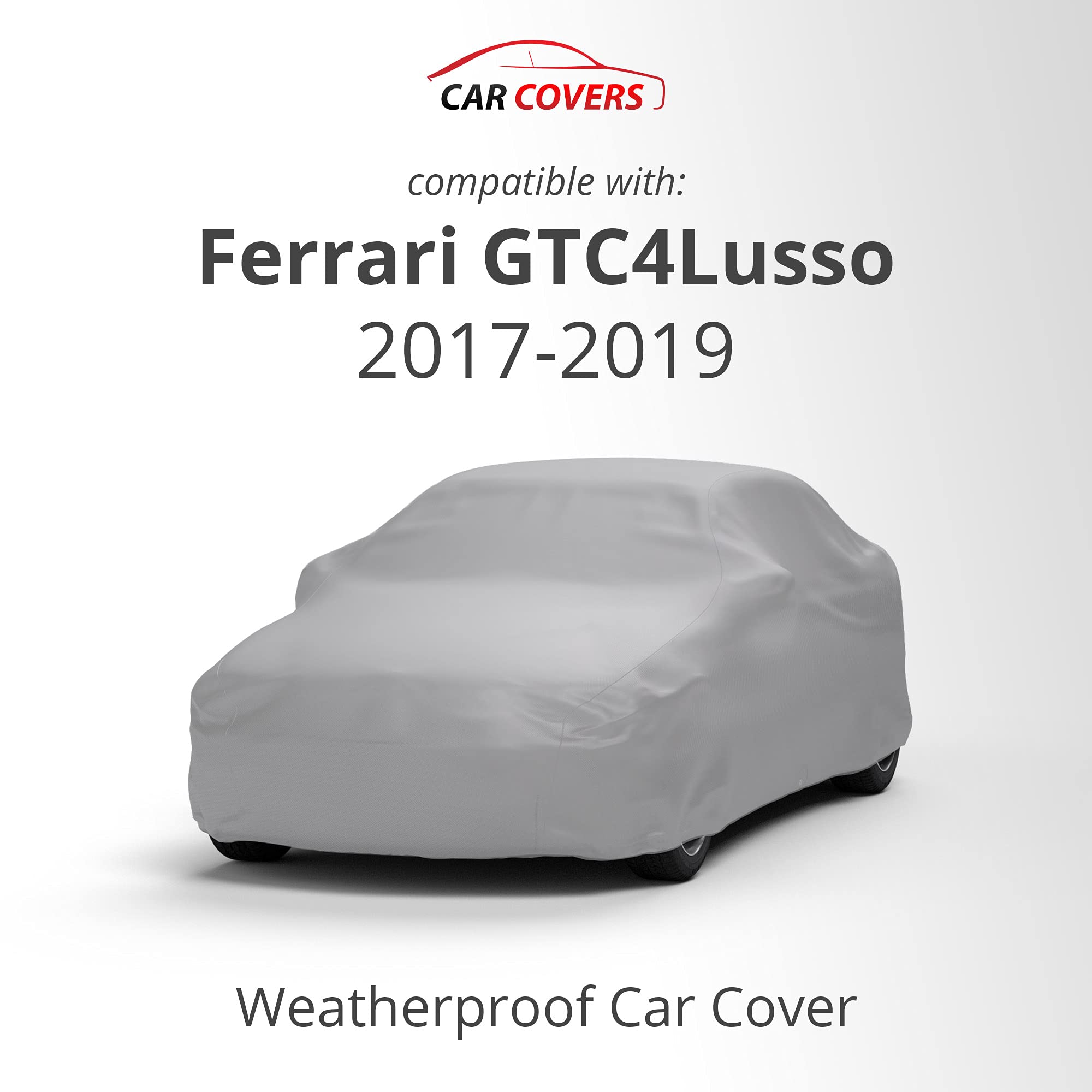 Weatherproof Car Cover for Ferrari GTC4Lusso 2017-2019 - Outdoor Waterproof Vehicle Protection with Anti-Theft Cable Lock | All-Season Car Accessory for Garage, Parking & Travel Protection