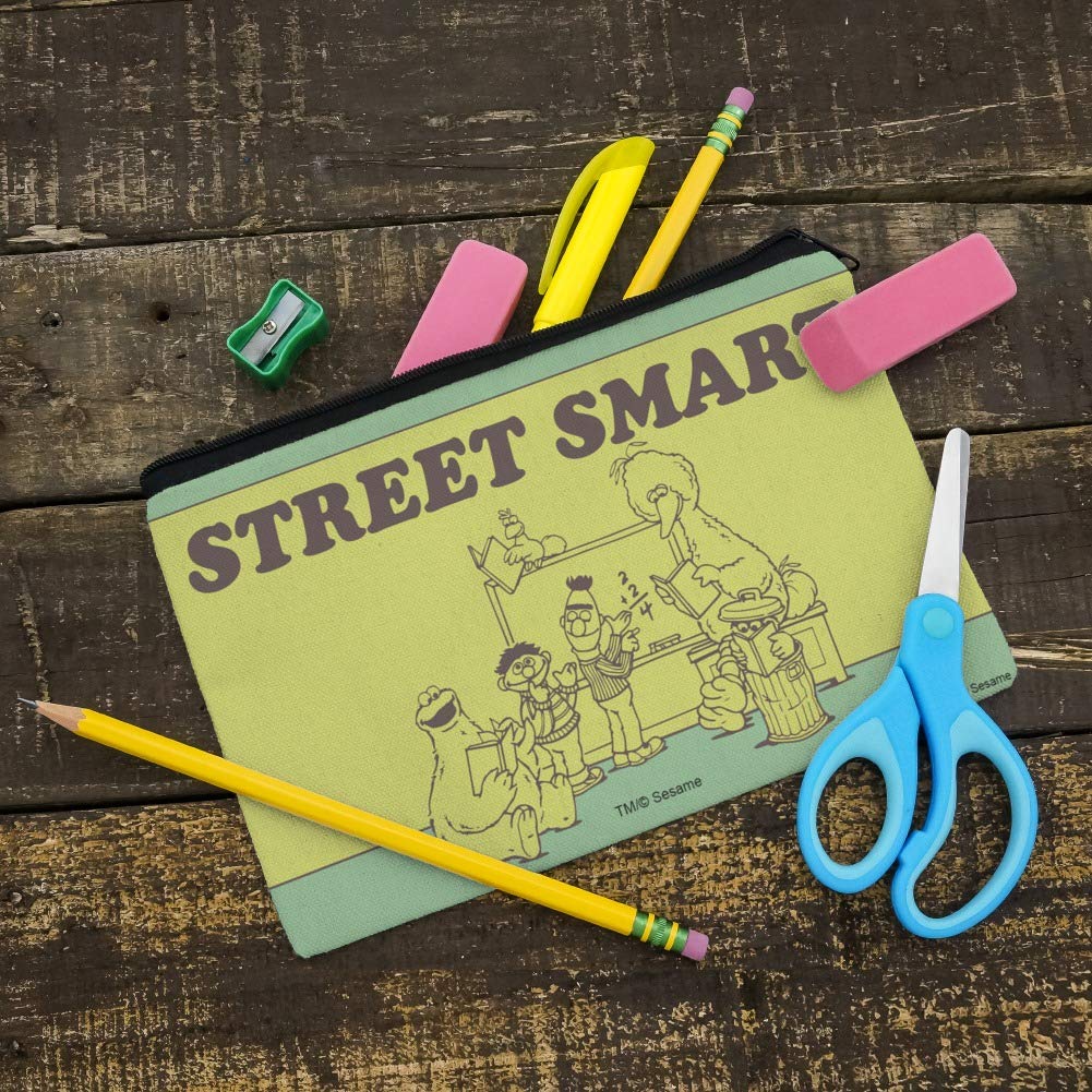 Sesame Street Smart Pencil Organizer - Zippered Pouch Case for Pens, Markers & School Supplies | Perfect for Students, Teachers & Office Use