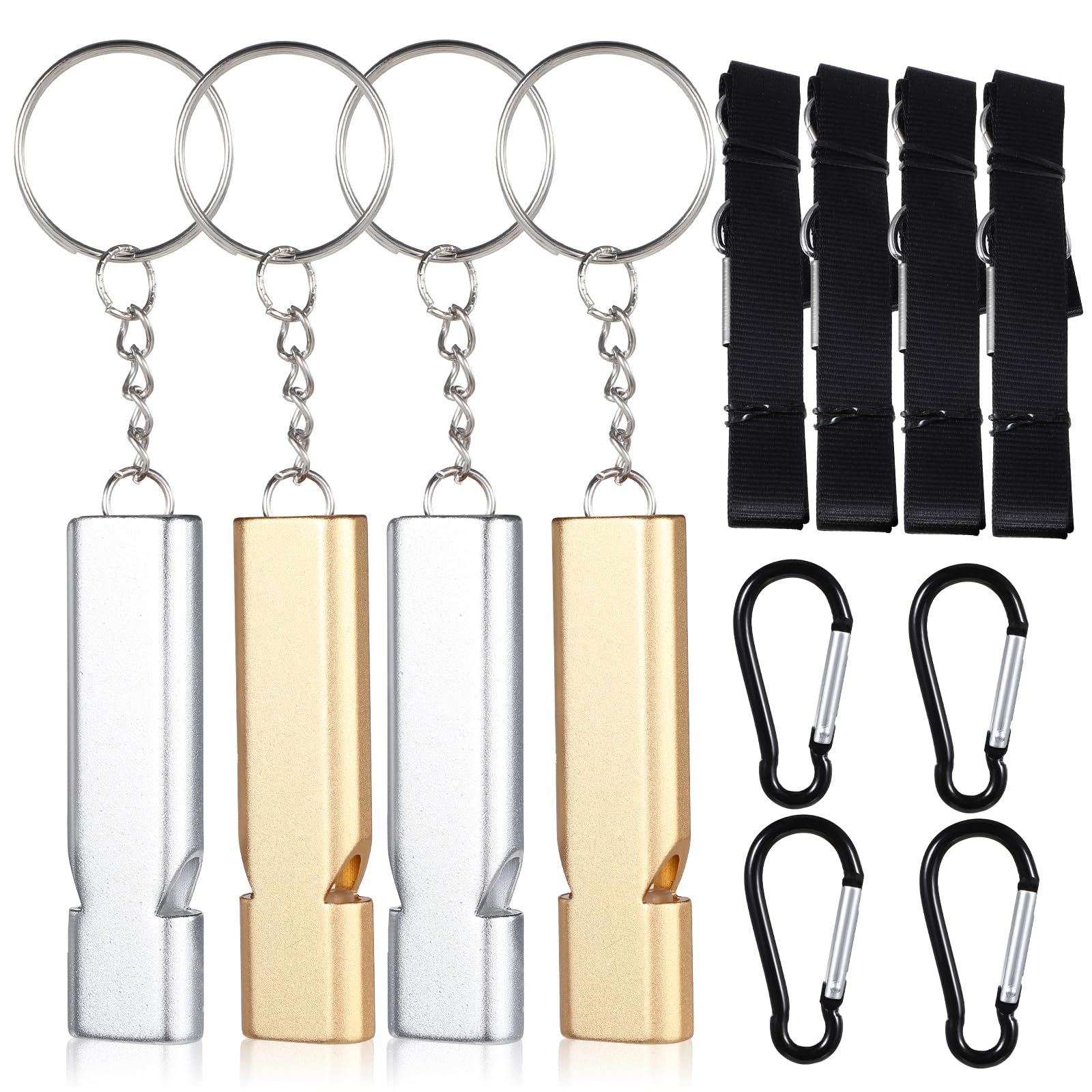 4Pcs 120dB Aluminum Safety Whistle for Hiking Camping Kayaking Outdoor
