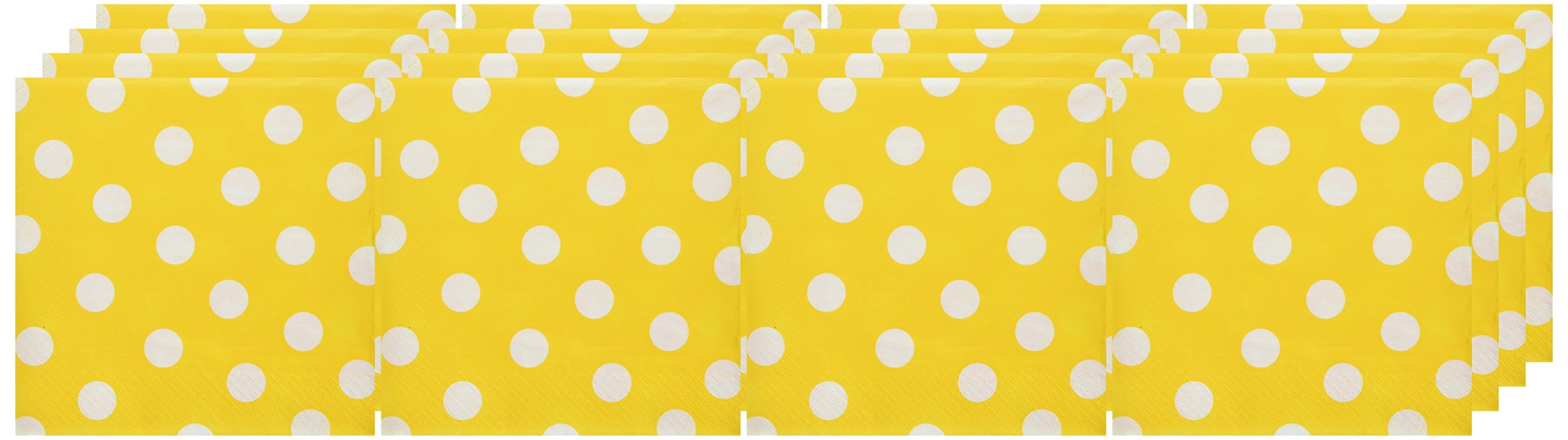 Amscan Yellow Sunshine Luncheon Napkins - Premium Disposable Party Napkins for Birthday, Wedding & Holiday Celebrations - Bulk Pack of 100 Napkins