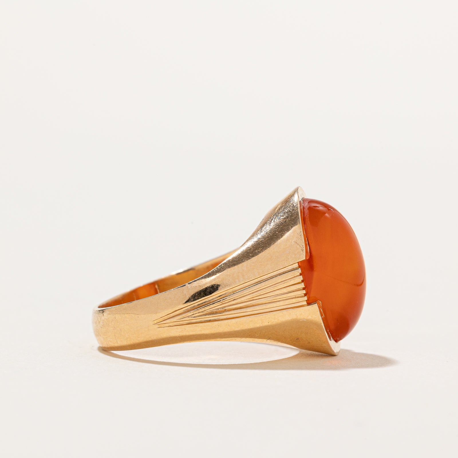 7.60ct Carnelian Textured Cocktail Ring - Size 9 | Handmade Boho Statement Jewelry for Women | Perfect for Parties, Weddings & Special Occasions