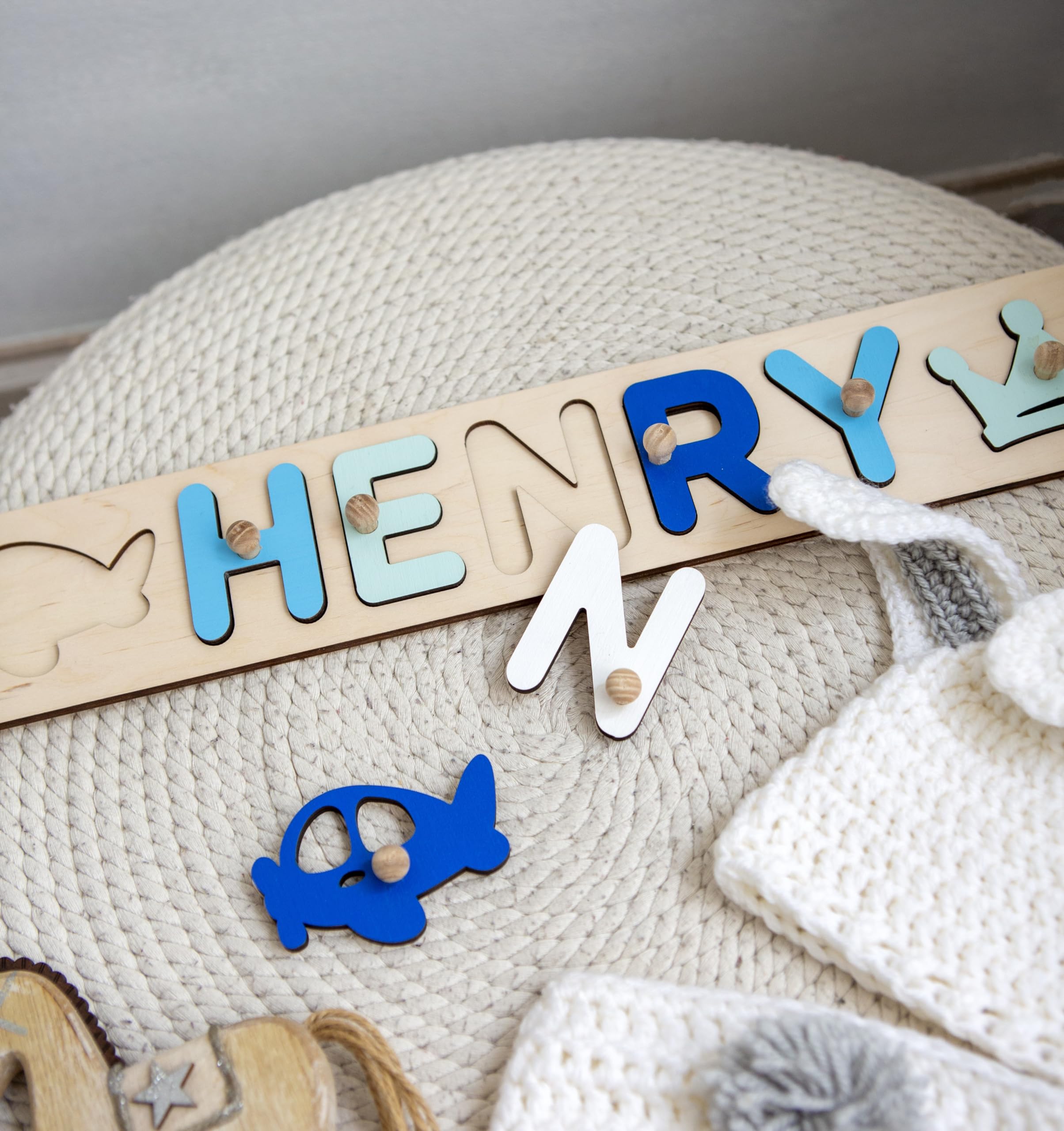 Personalized Wooden Name Puzzle - Custom Baby Gift for 1st Birthday & Toddler Learning